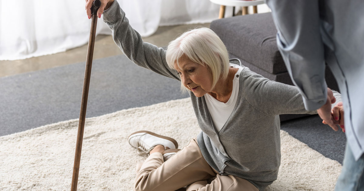 elderly woman fell down